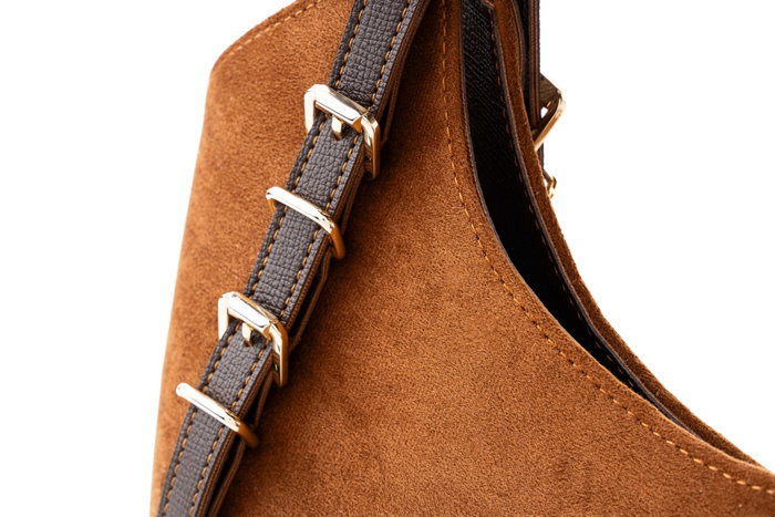 Vince Camuto Bolso Cremona Suede Brown de Polipiel Marrón